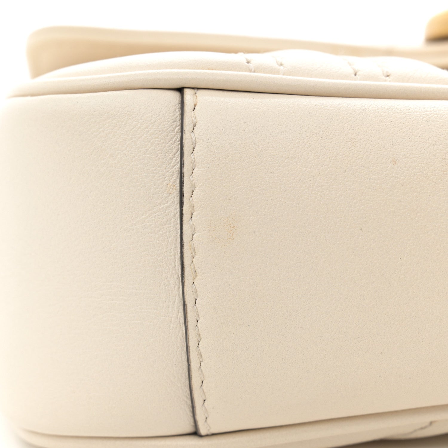 Gucci Calfskin Matelasse Mini GG Marmont Shoulder Bag White 11 of 12