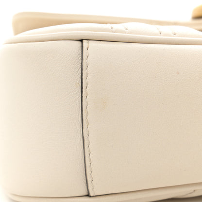 Gucci Calfskin Matelasse Mini GG Marmont Shoulder Bag White 11 of 12