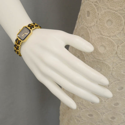 Chanel Stainless Steel Lambskin 20mm Chain Premiere Quartz Watch Gold L 3 of 7