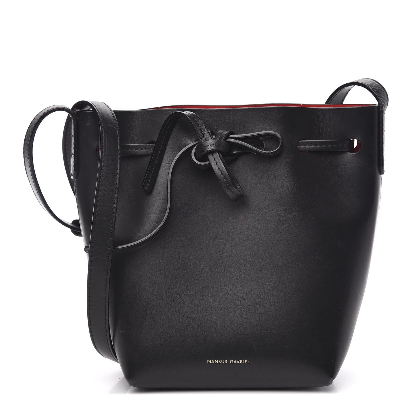 Calfskin Mini Mini Bucket Bag Black Flamma