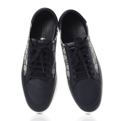 Gucci GG Supreme Monogram Calfskin Mens Low Top Sneakers 9.5 Blue Beige 5 of 11