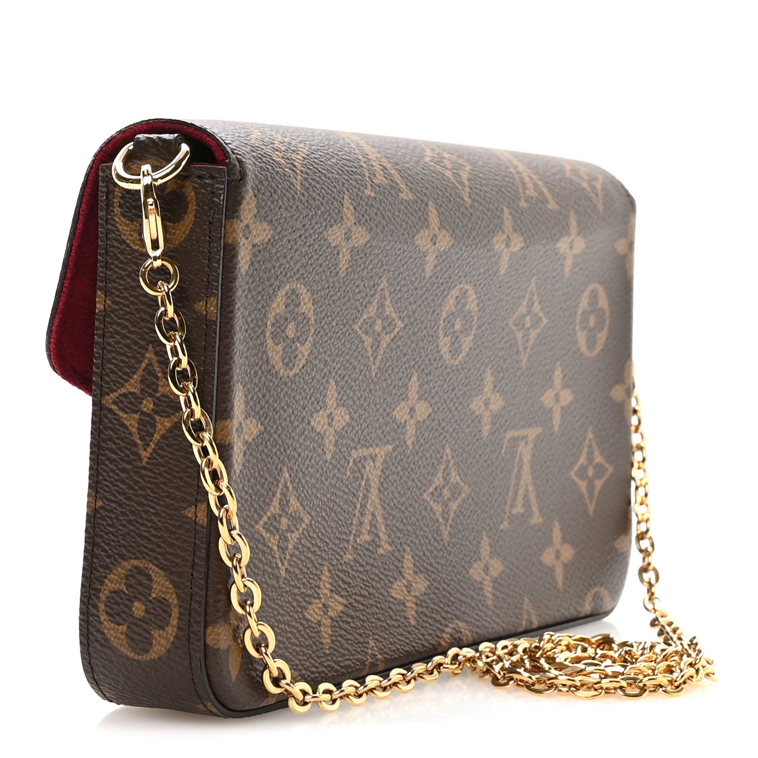 Louis Vuitton Monogram Pochette Felicie Chain Wallet Fuchsia 4 of 10