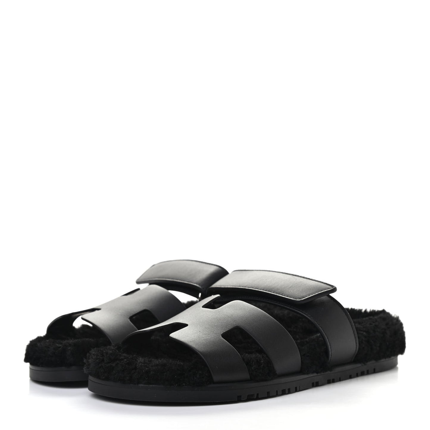 Calfskin Woolskin Womens Chypre Sandals 39 Black