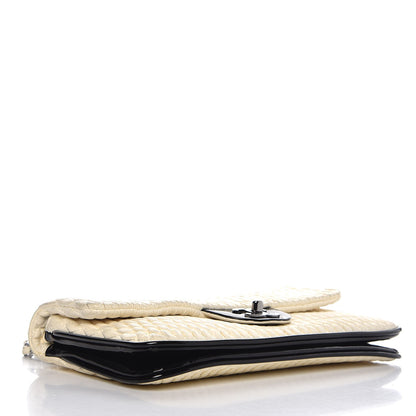 Chanel Vinyl Lambskin Quilted Shoulder Flap Beige Black 5 of 10