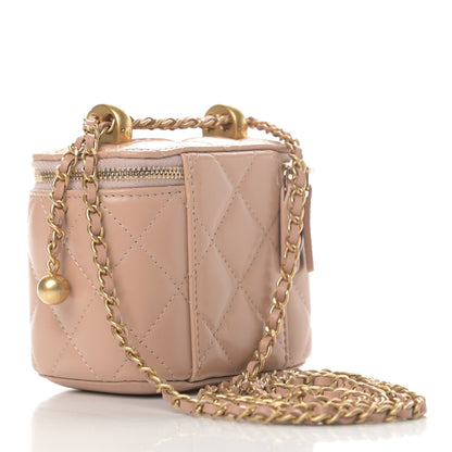 Chanel Calfskin Quilted Mini Perfect Fit Vanity Case With Chain Beige 2 of 4