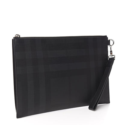 Burberry London Check Edin Zip Pouch Charcoal Grey 3 of 8