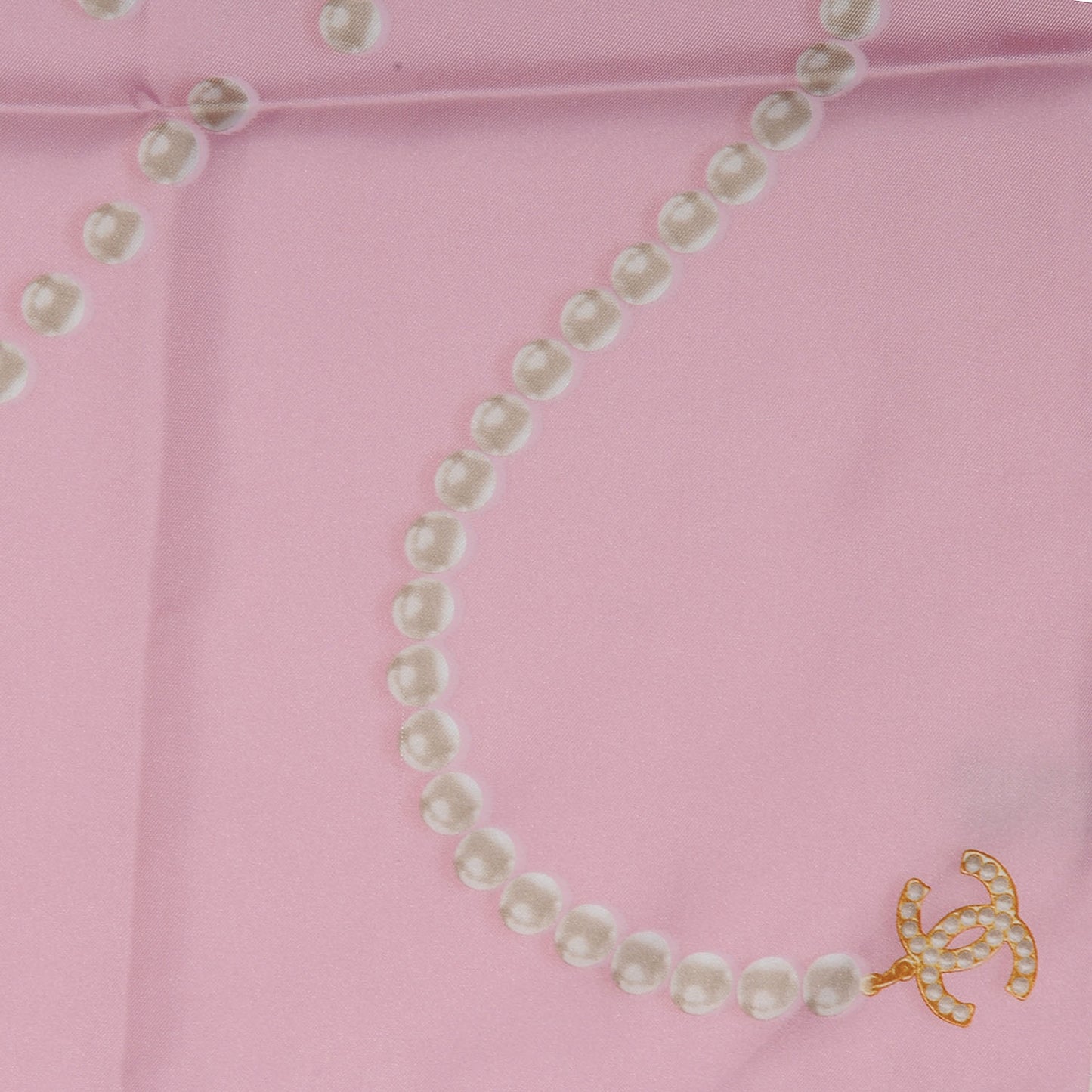Silk Pearl CC Square Scarf Pink