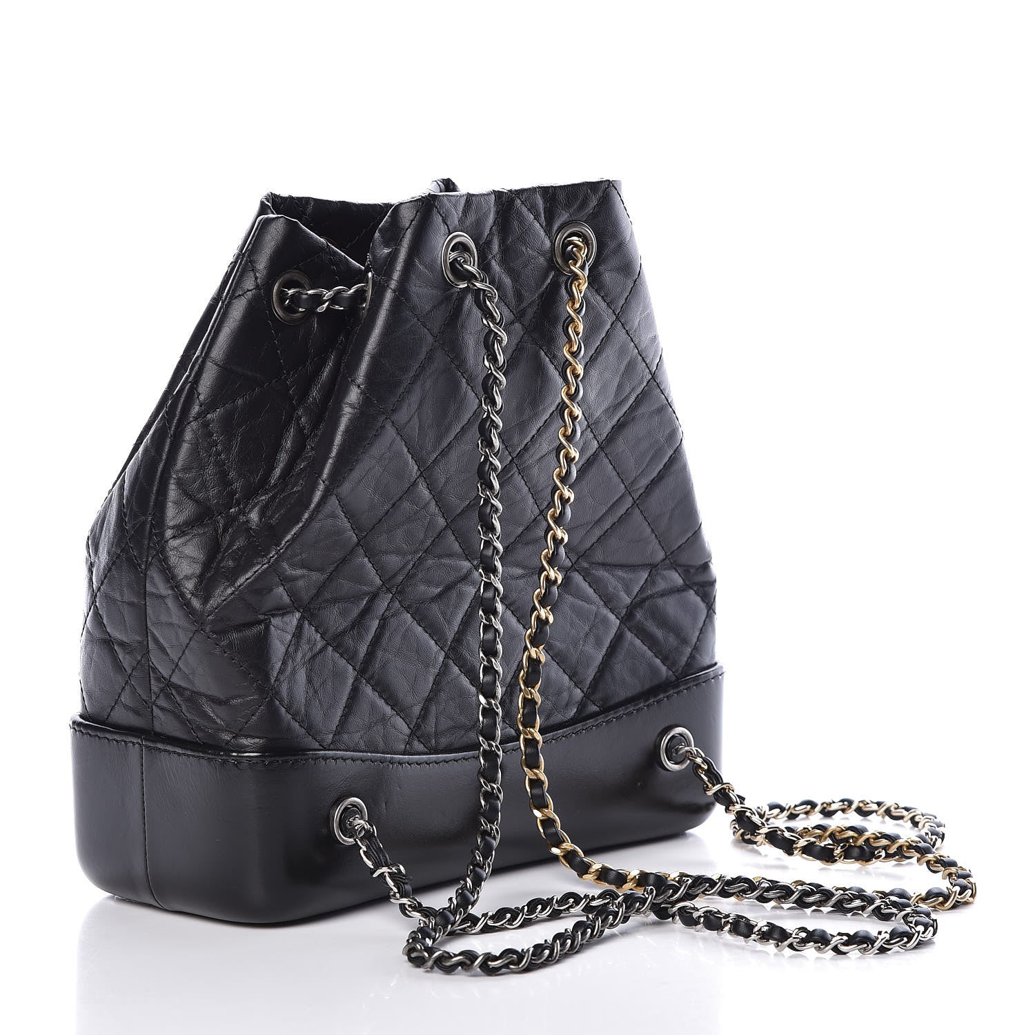 Chanel Aged Calfskin Quilted Small Gabrielle Backpack Black 3 of 12