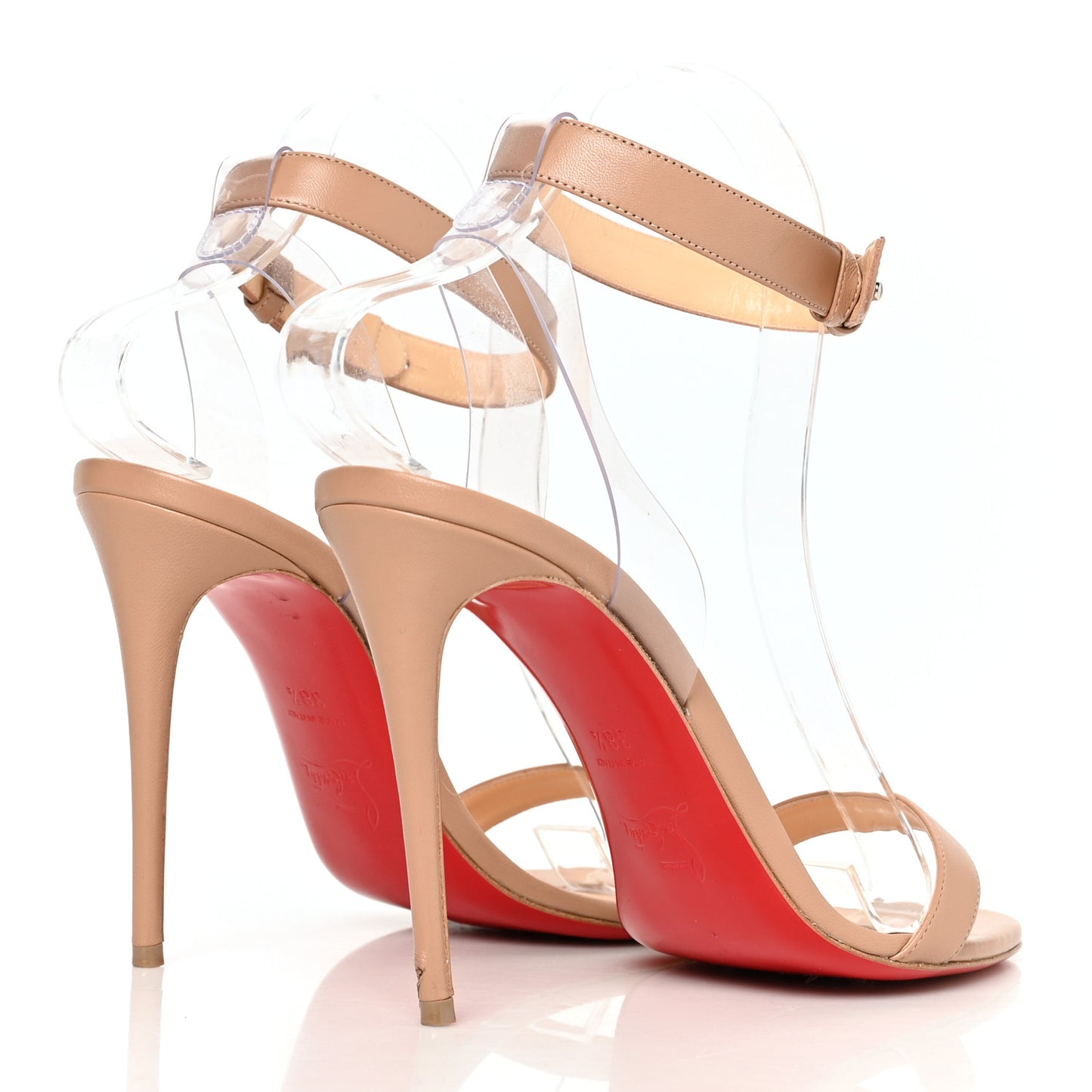 Nappa Shiny PVC Jonatina 100 Sandals 38.5 Nude