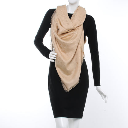 Louis Vuitton Silk Wool Monogram Shawl Dune 2 of 4