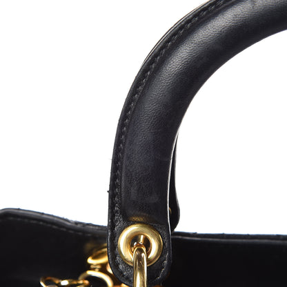 Christian Dior Lambskin Cannage Medium Lady Dior Black 17 of 21