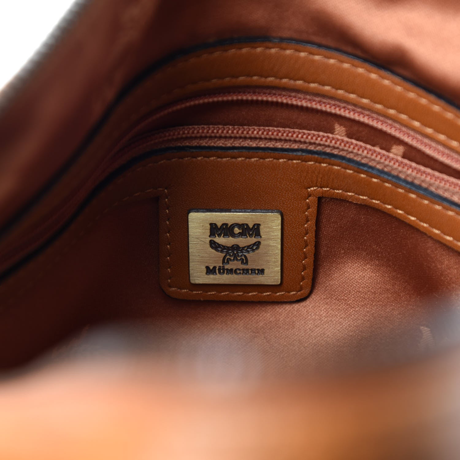 MCM Visetos Small Boston Bag Cognac 15 of 18
