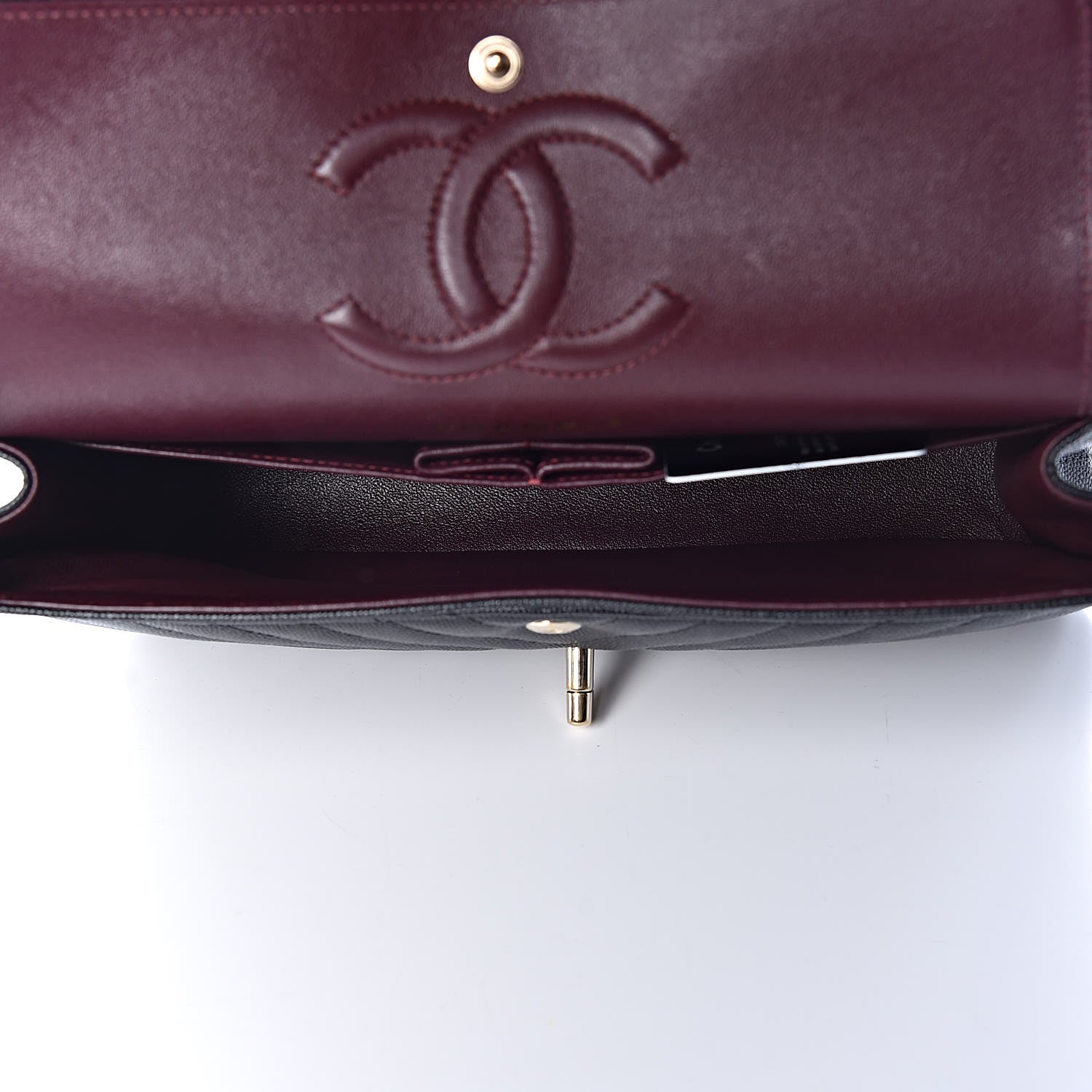 Chanel Caviar Chevron Quilted Medium Double Flap Black 7 of 9