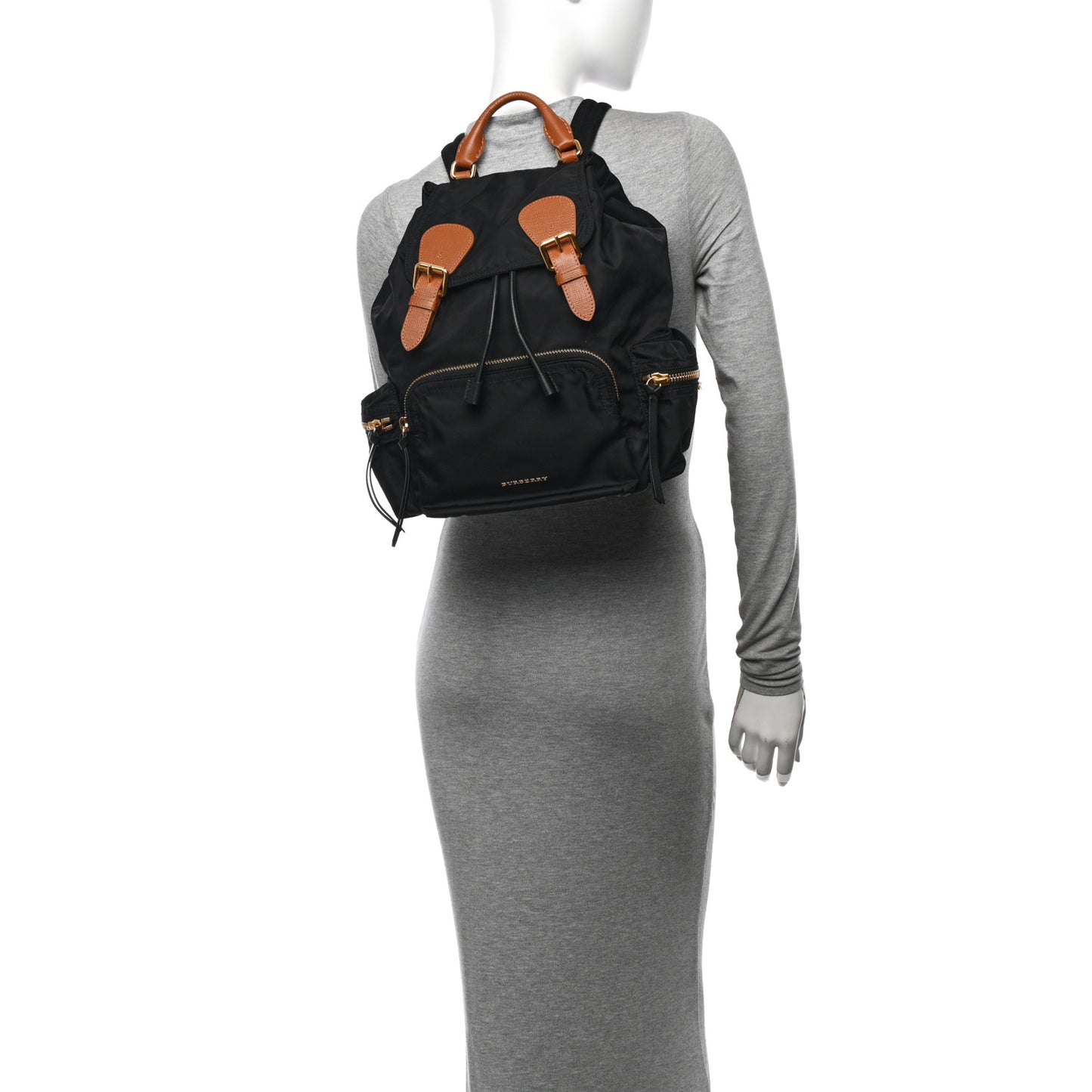 Nylon Medium Rucksack Backpack Black