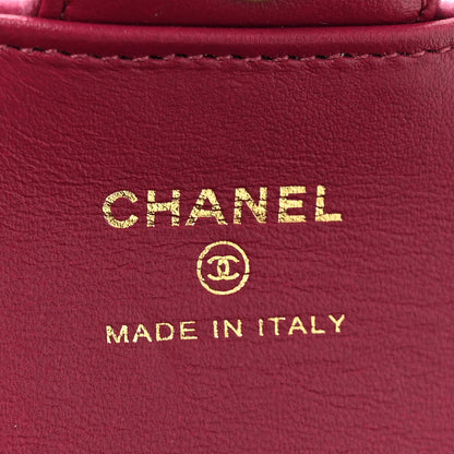 Chanel Velvet Camellia Embossed Jewel Belt Card Holder With Chain Pink 6 of 11
