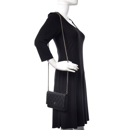 Chanel Caviar Quilted Wallet On Chain WOC Black 2 of 12