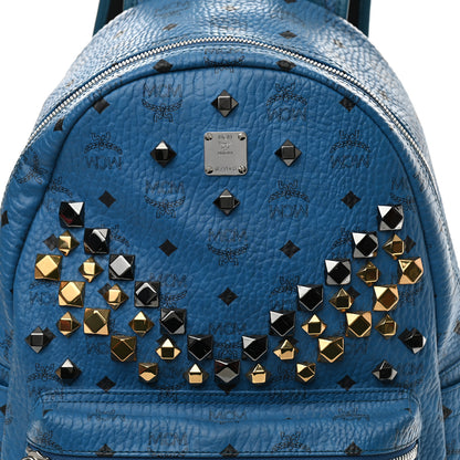 MCM Visetos Studded Medium Stark M Backpack Munich Blue 8 of 10