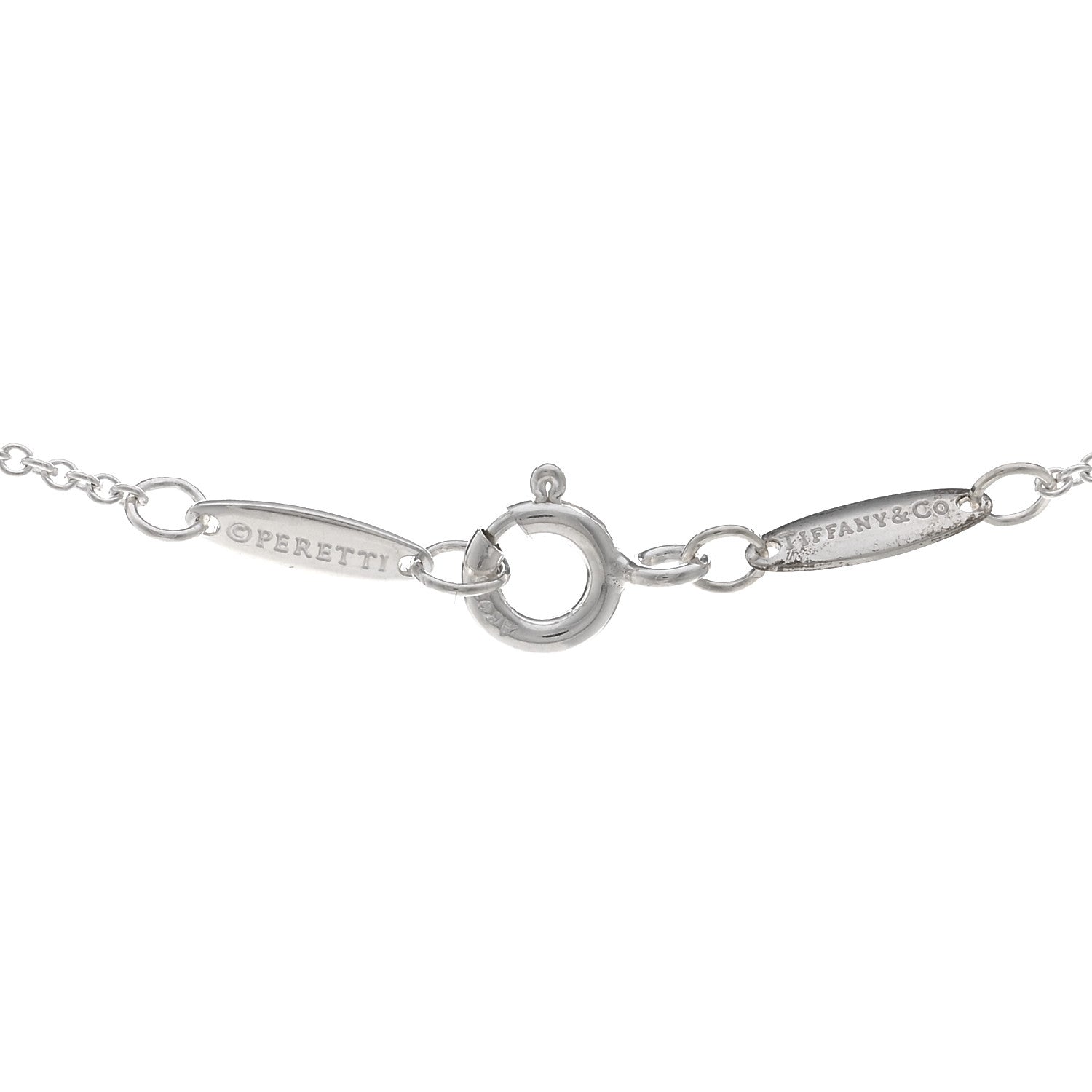Tiffany Sterling Silver Diamond .15ctw Elsa Peretti Diamonds by the Yard Drop Pendant Necklace 4 of 5