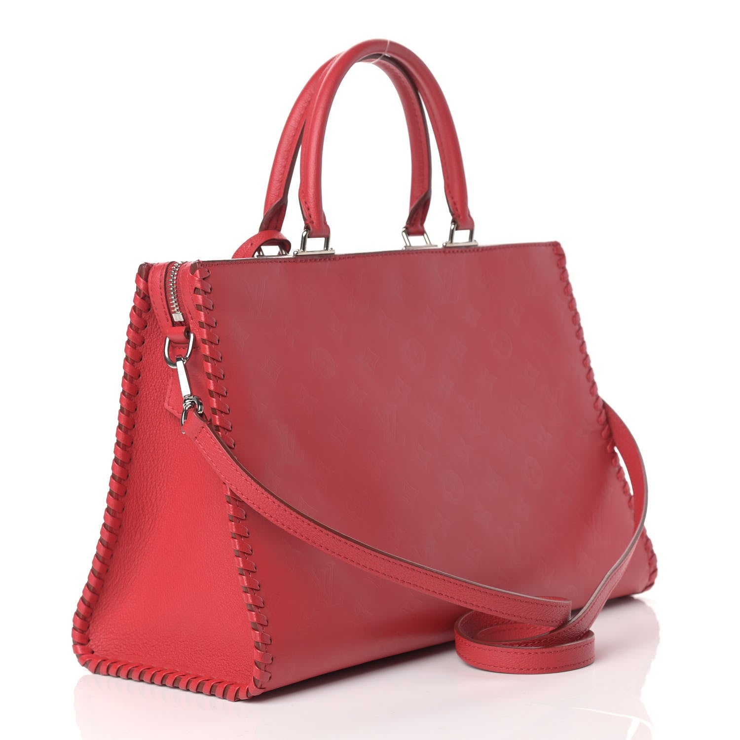 Louis Vuitton Monogram Cuir Plume Very Zipped Tote Rubis 3 of 13