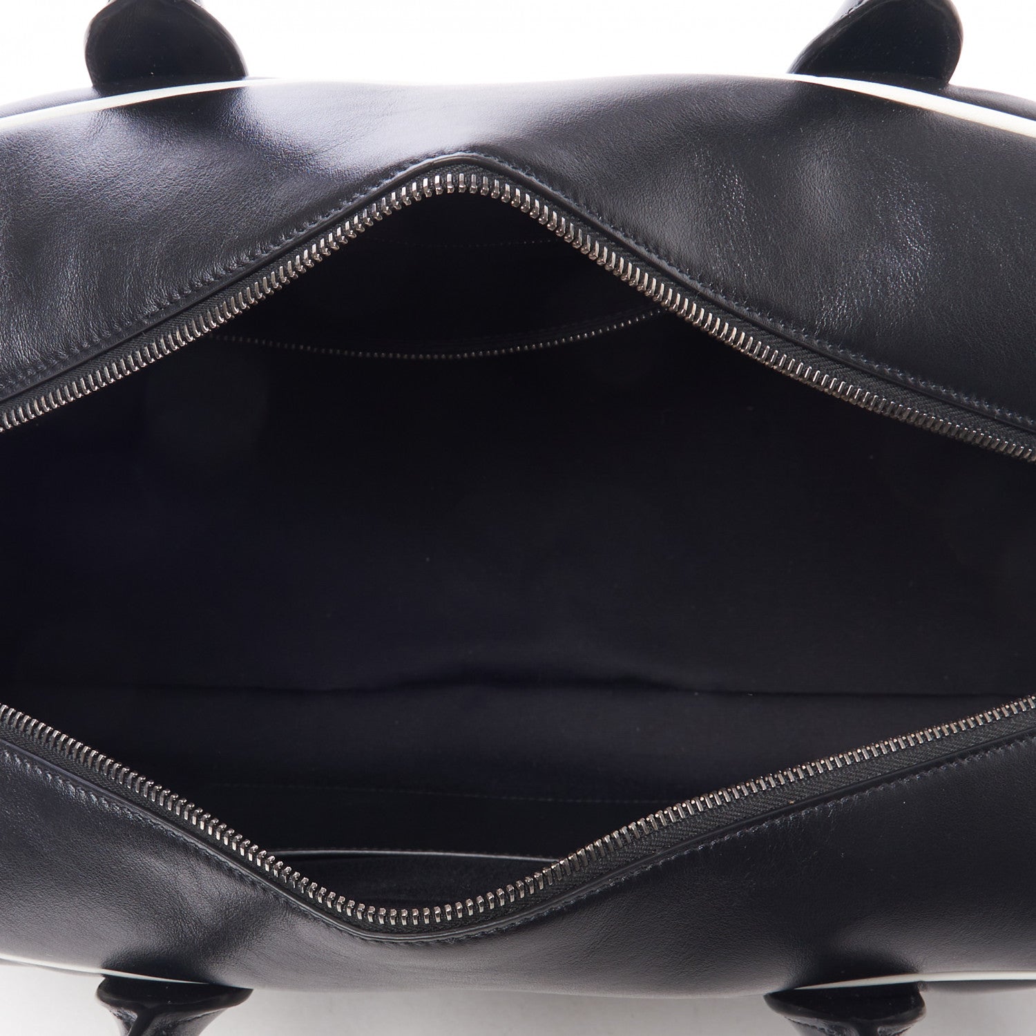 Saint Laurent Calfskin Medium Miles Logo Bowler Duffel Bag Black 7 of 8