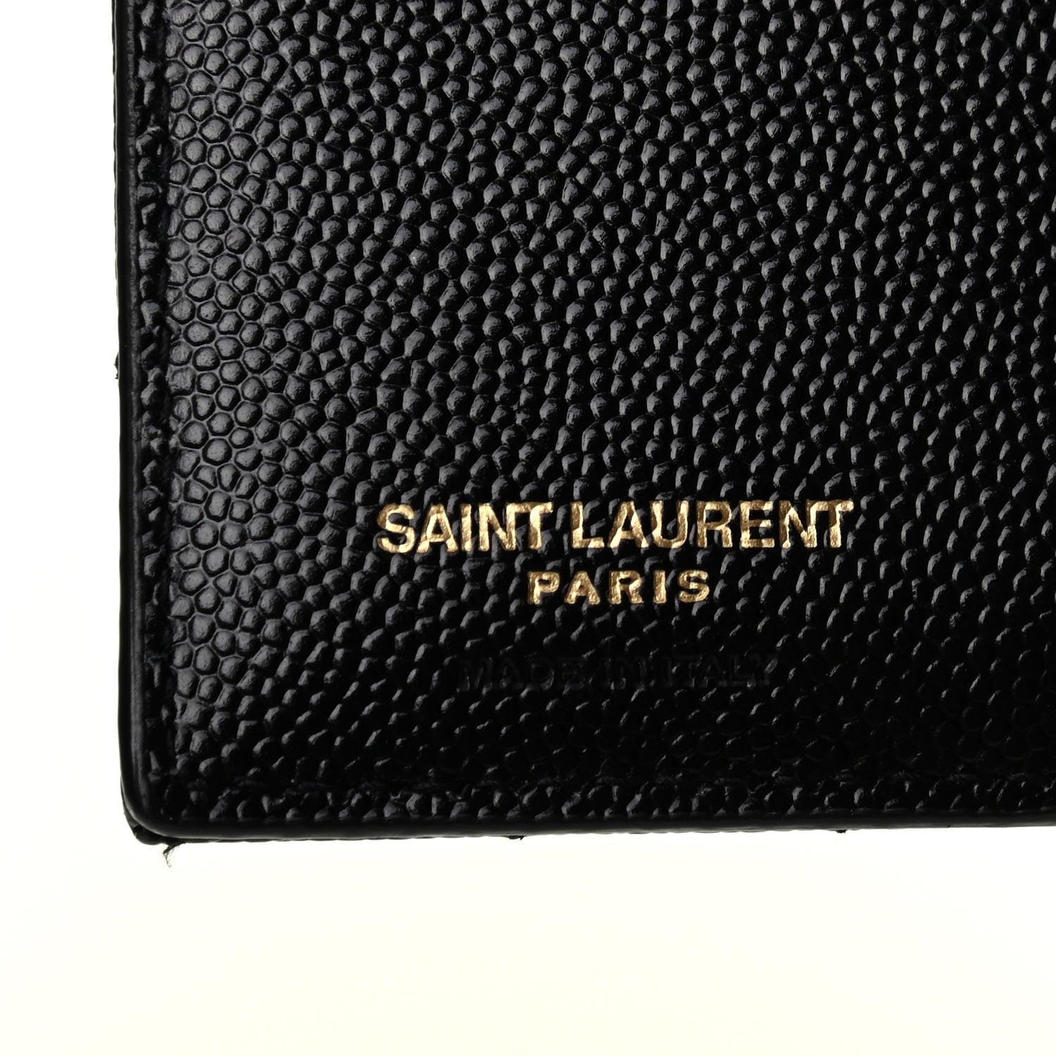 Saint Laurent Grain De Poudre Matelasse Chevron Monogram Zipped Card Case Black 6 of 8