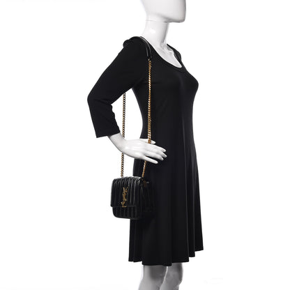 Saint Laurent Patent Calfskin Matelasse Monogram Small Vicky Chain Bag Black 2 of 8