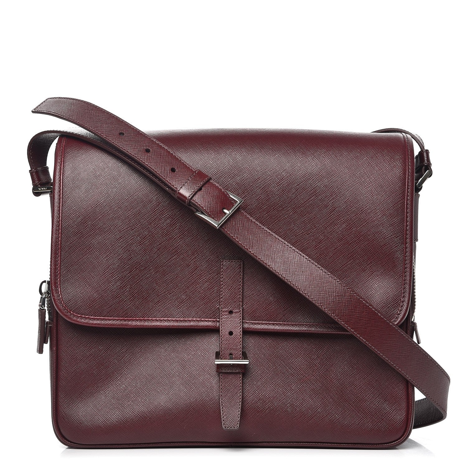 Prada Saffiano Messenger Satchel Granato 1 of 13