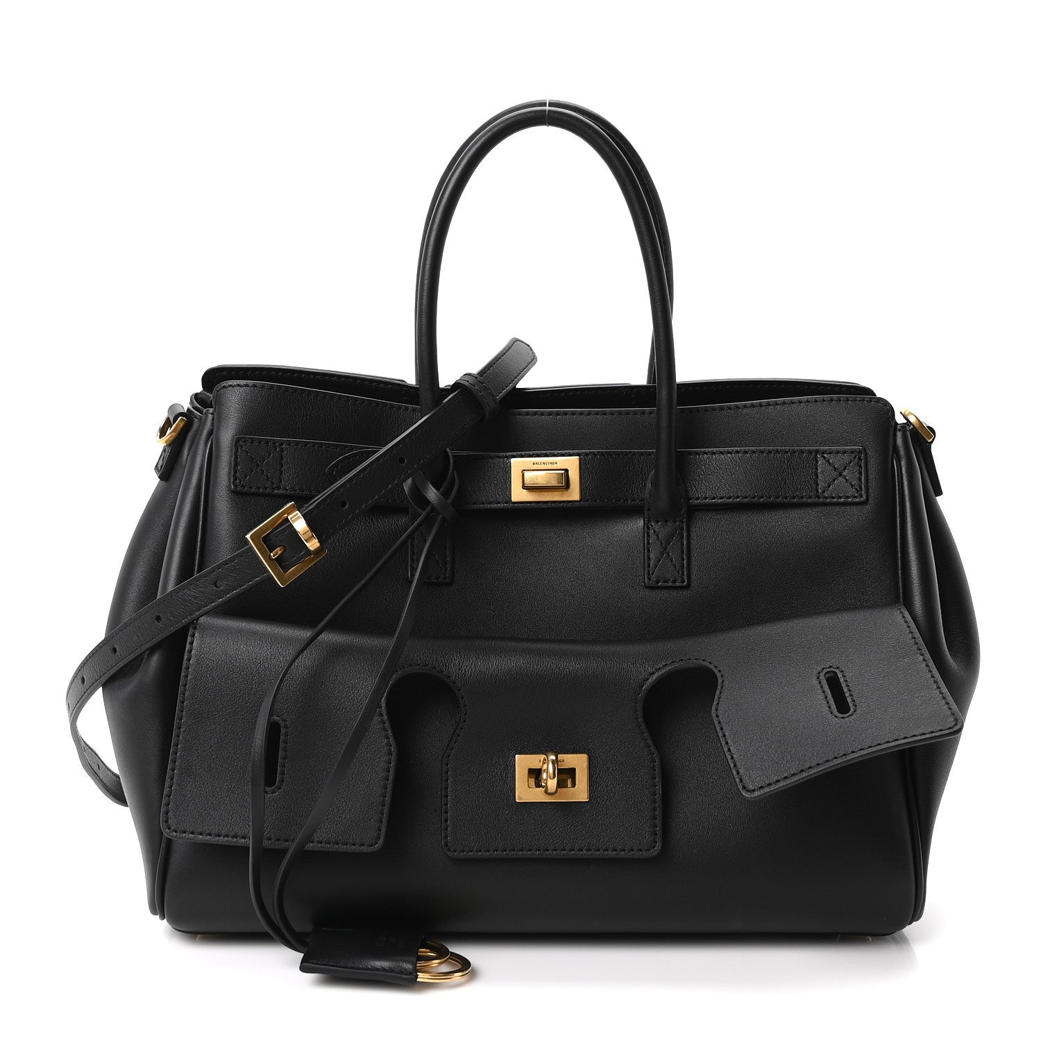 Balenciaga Smooth Calfskin Bel Air Carry All Bag Black Black Black 1 of 9