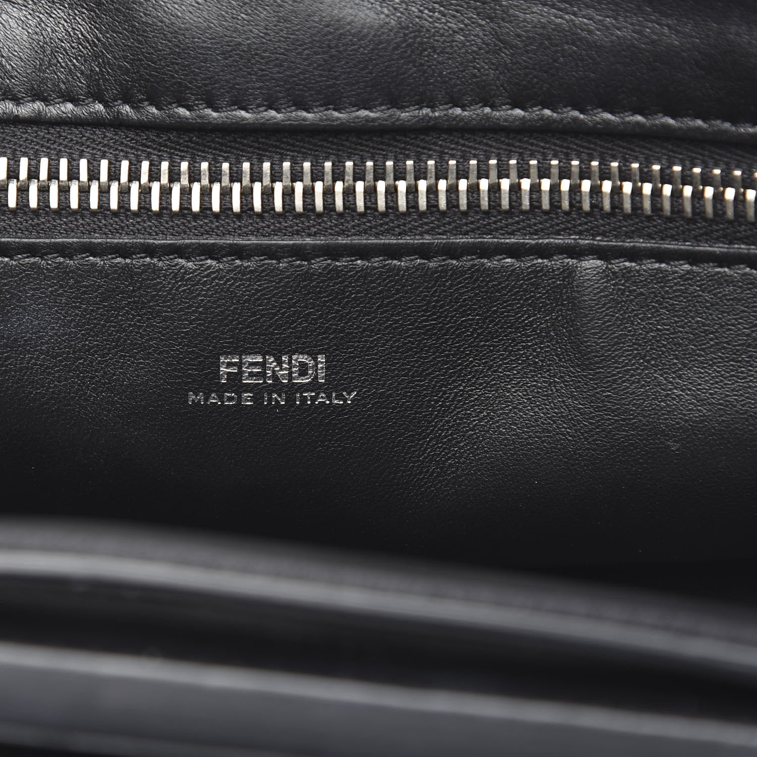 Fendi Shiny Nappa Trapuntata Small DotCom Click Chain Satchel Black 8 of 15