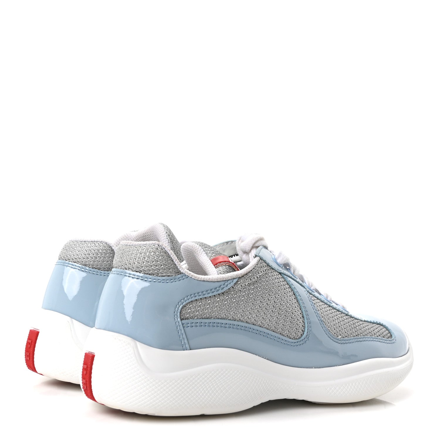 Prada Patent America's Cup Patchwork Sneakers 36.5 Celeste 5 of 10