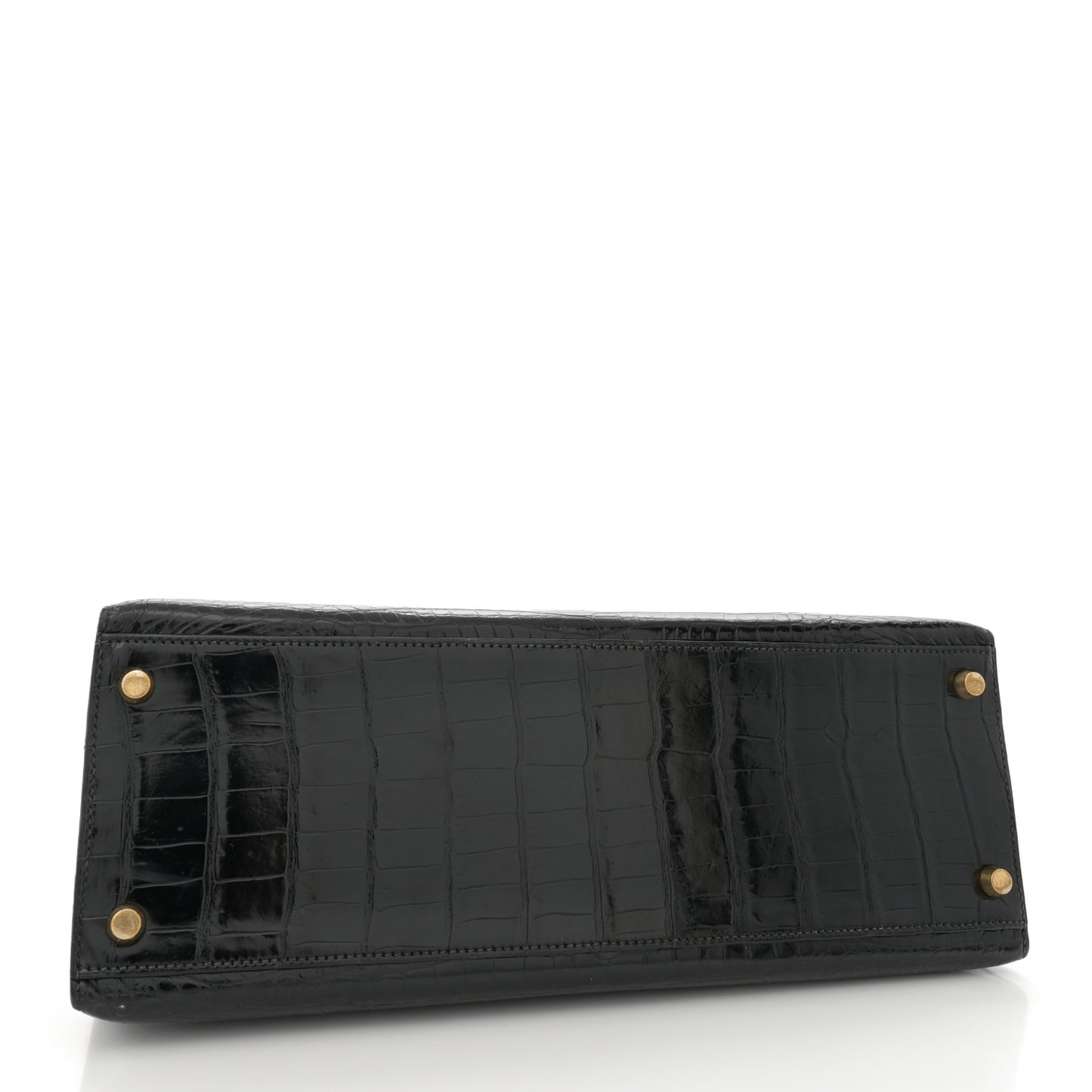 Shiny Porosus Crocodile Kelly Sellier 32 Black