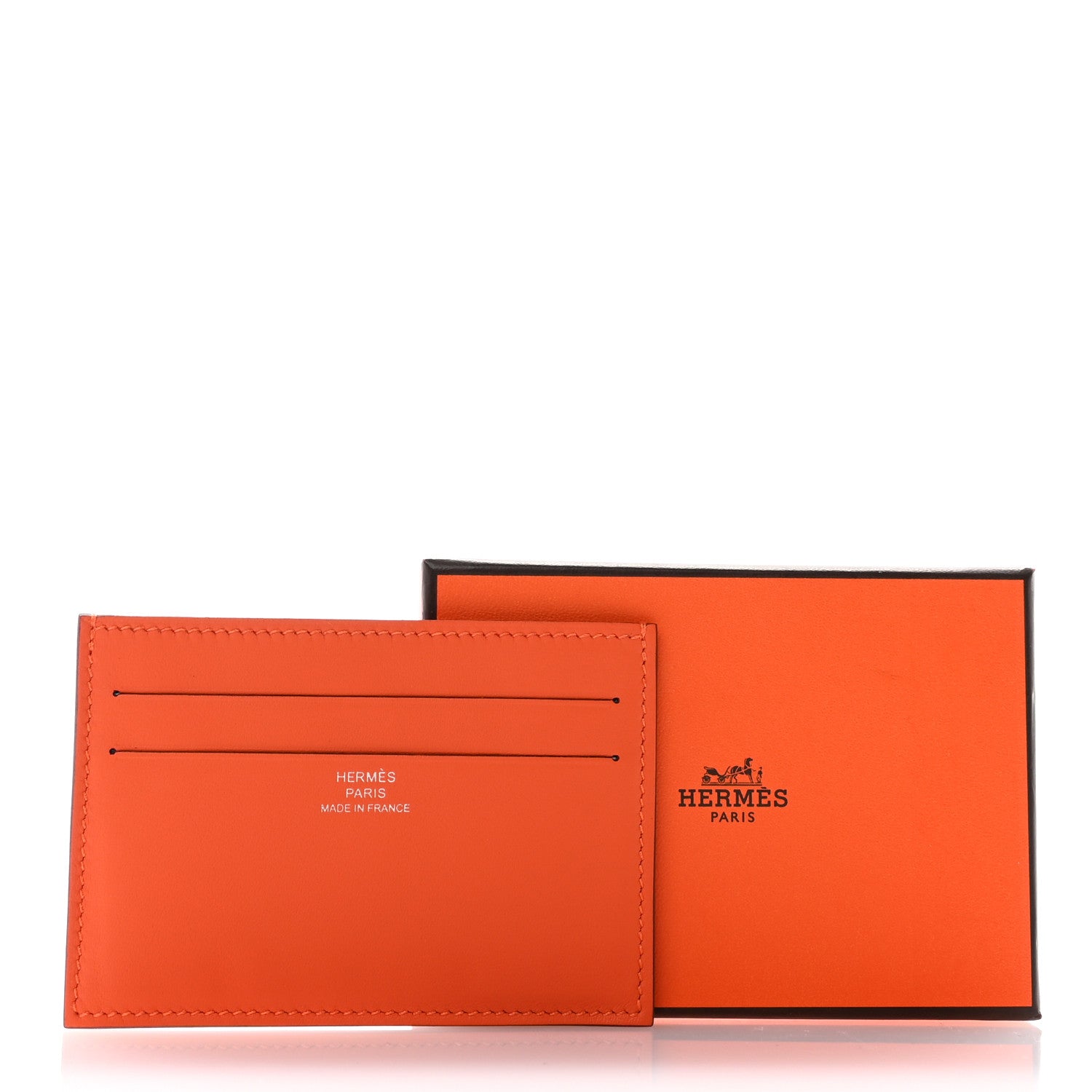 Hermes Swift Citizen Twill Card Case Orange Bleu Riviera Vert