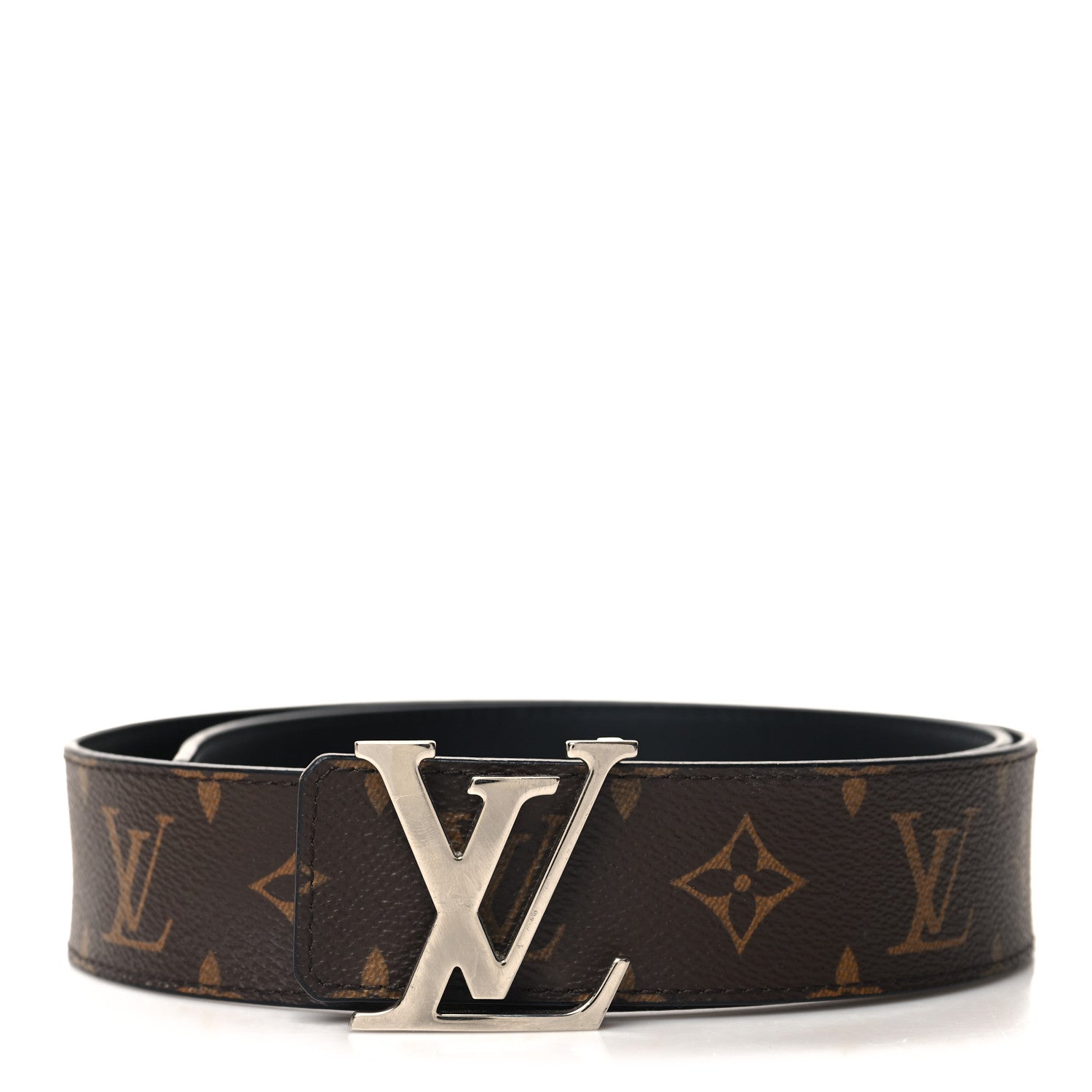 Louis Vuitton Calfskin Monogram 40mm LV Initiales Reversible Belt 85 34 Black 1 of 5