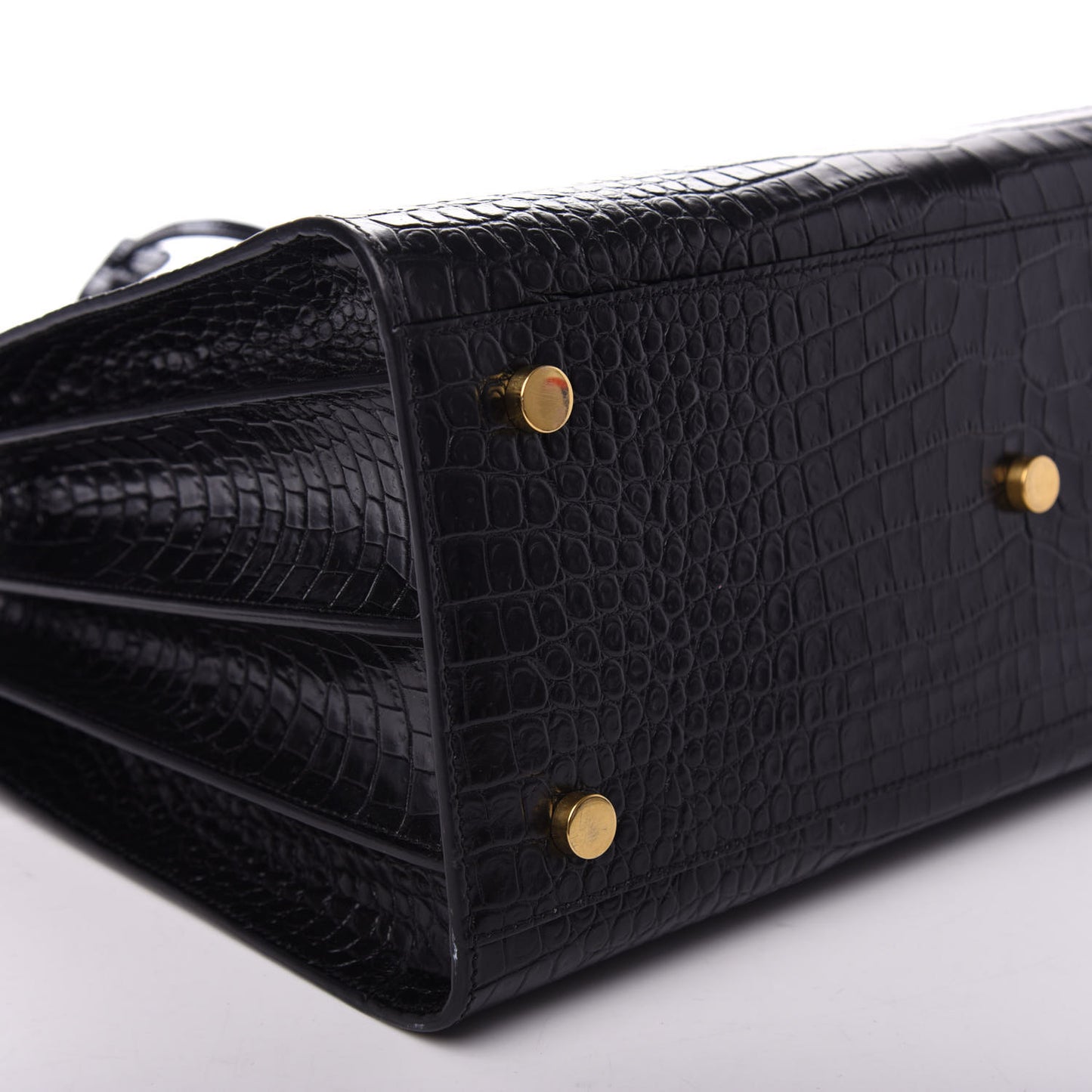 Calfskin Crocodile Embossed Small Sac de Jour Black