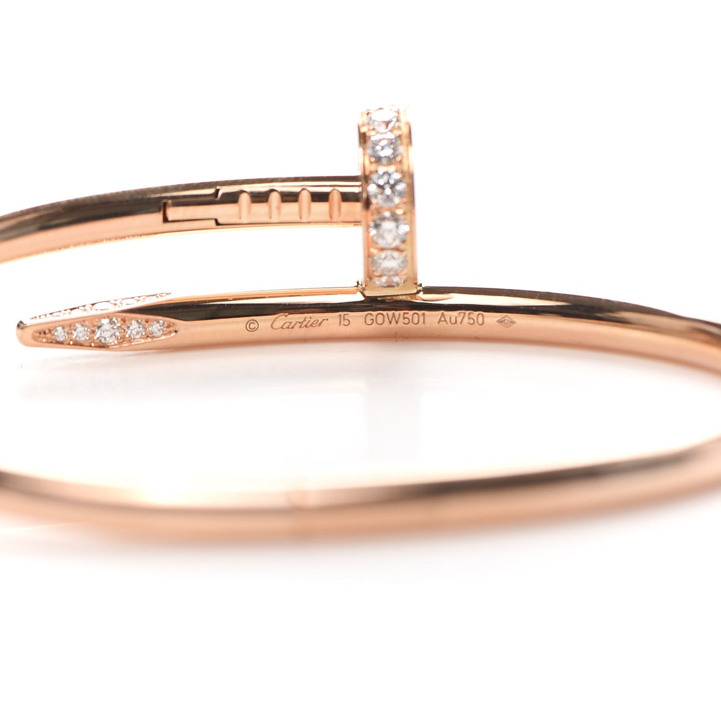 18K Pink Gold Diamond Juste Un Clou Bracelet 15