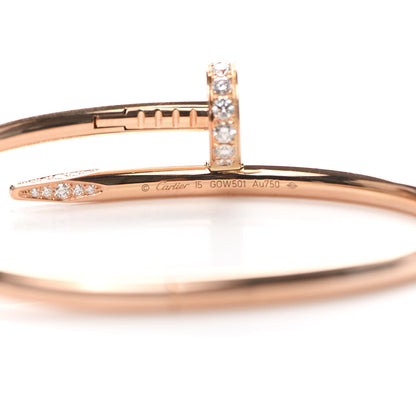 Cartier 18K Pink Gold Diamond Juste Un Clou Bracelet 15 4 of 5