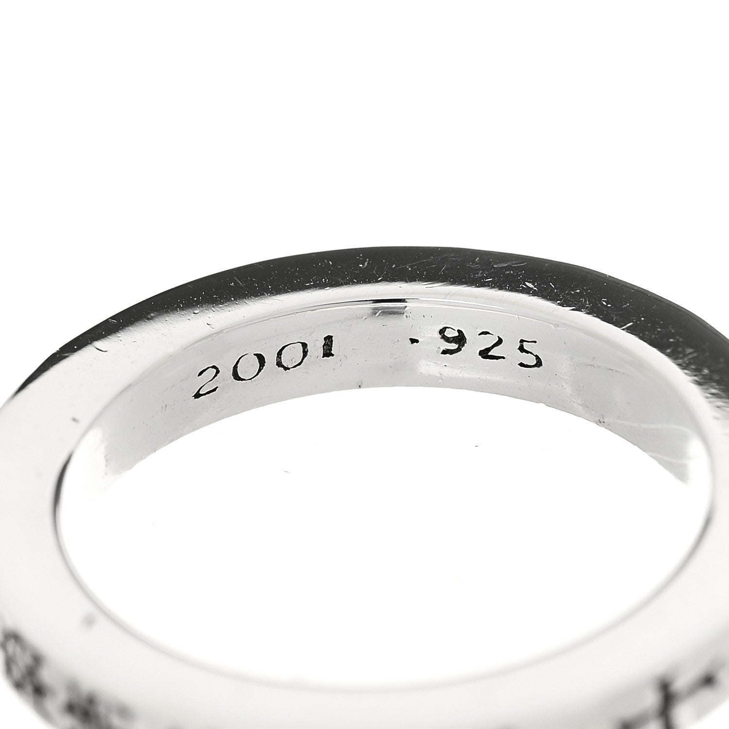 Chrome Hearts Sterling Silver Diamond CH Fck You Spacer Ring 58 8.5 4 of 4