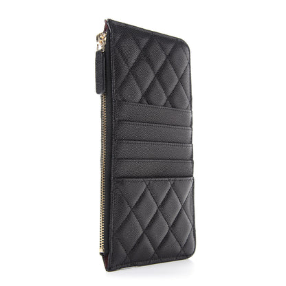 Chanel Caviar Quilted Classic Flat Wallet Pouch Black 3 of 8