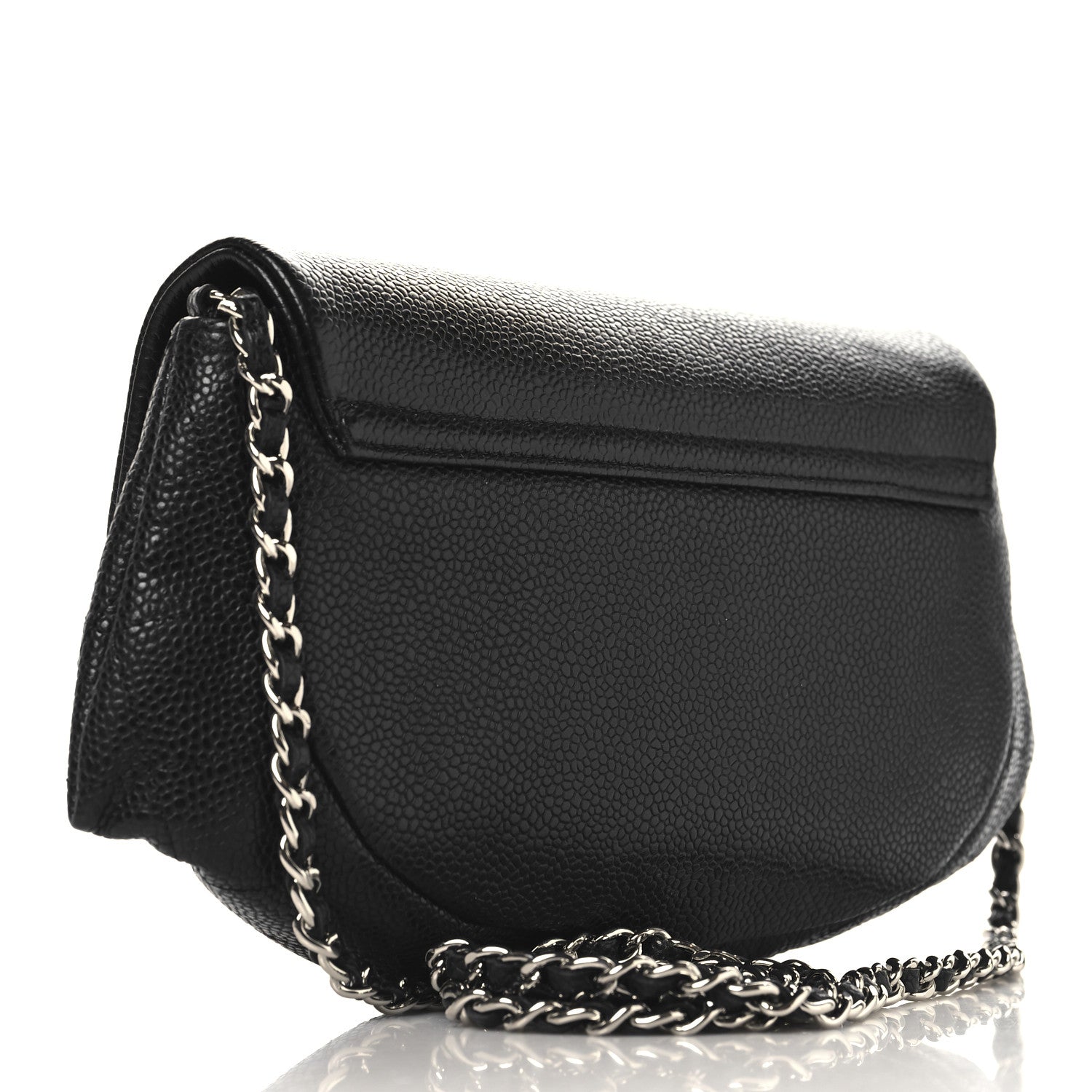 Chanel Caviar Half Moon Wallet On Chain WOC Black 3 of 12