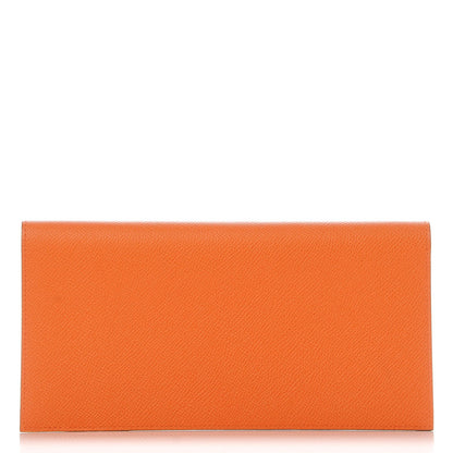 Hermes Epsom Checkbook Holder Wallet Orange 1 of 8