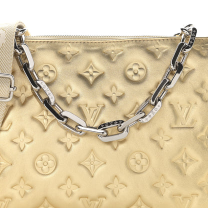 Louis Vuitton Lambskin Embossed Monogram Coussin PM Gold 9 of 11