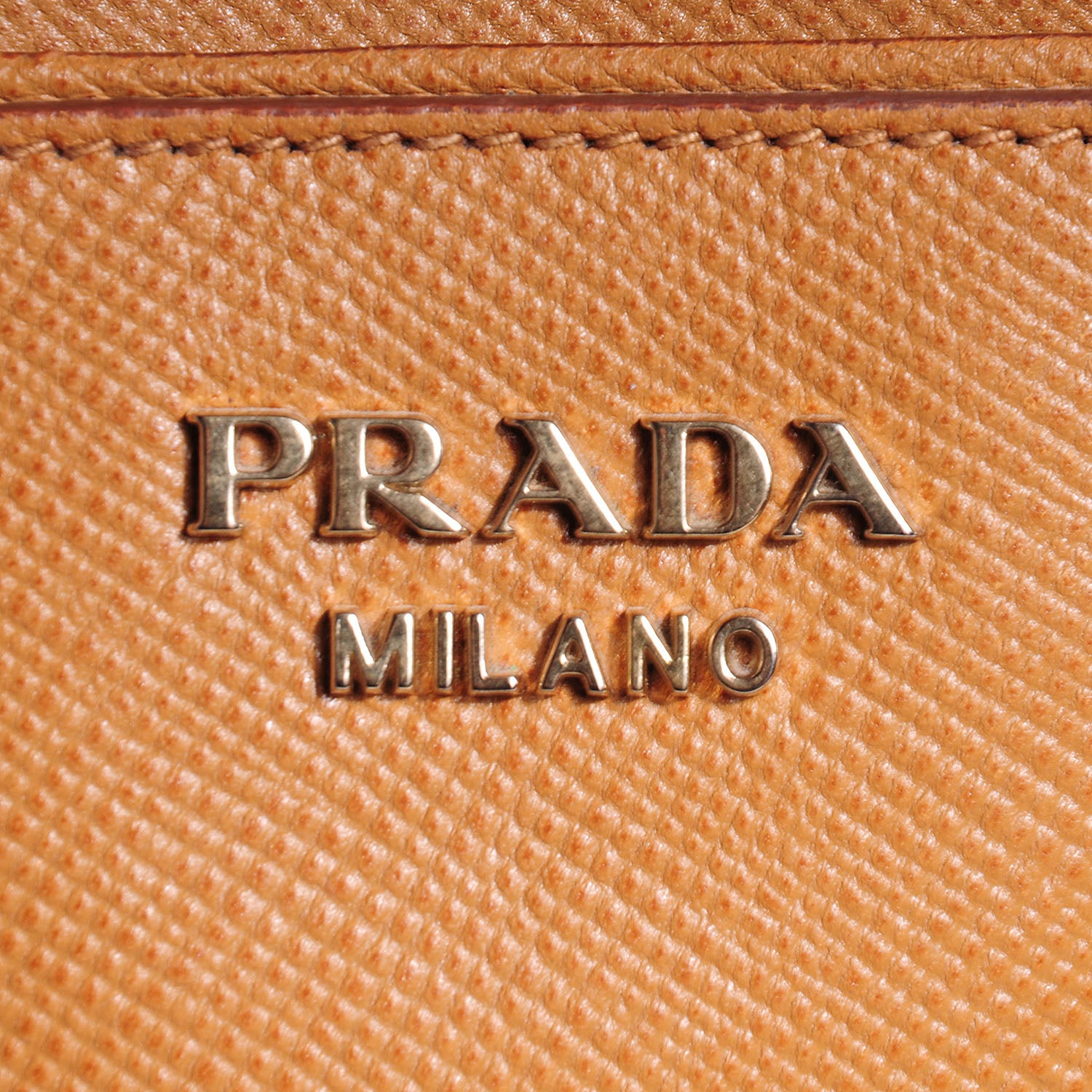 Prada Saffiano Cuir Large Top Handle Dome Caramel 11 of 12
