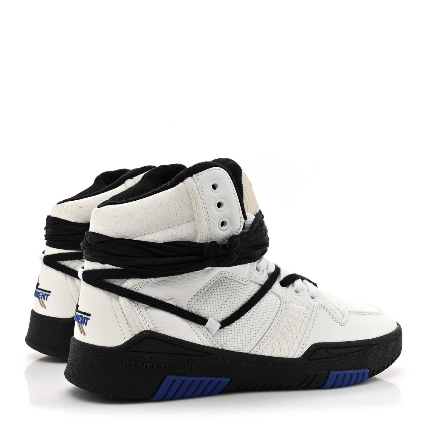 Calfskin Smith High Top Sneakers 9 White Black