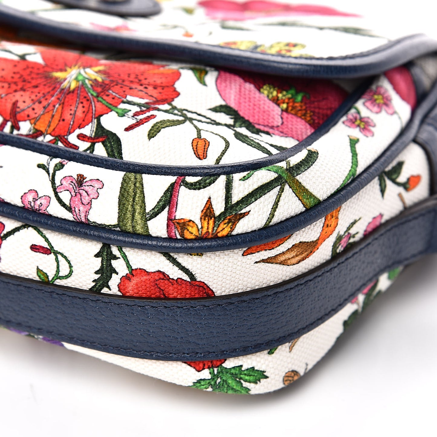 Canvas Flora Floral Shoulder Bag White Blue Agata Mulitcolor