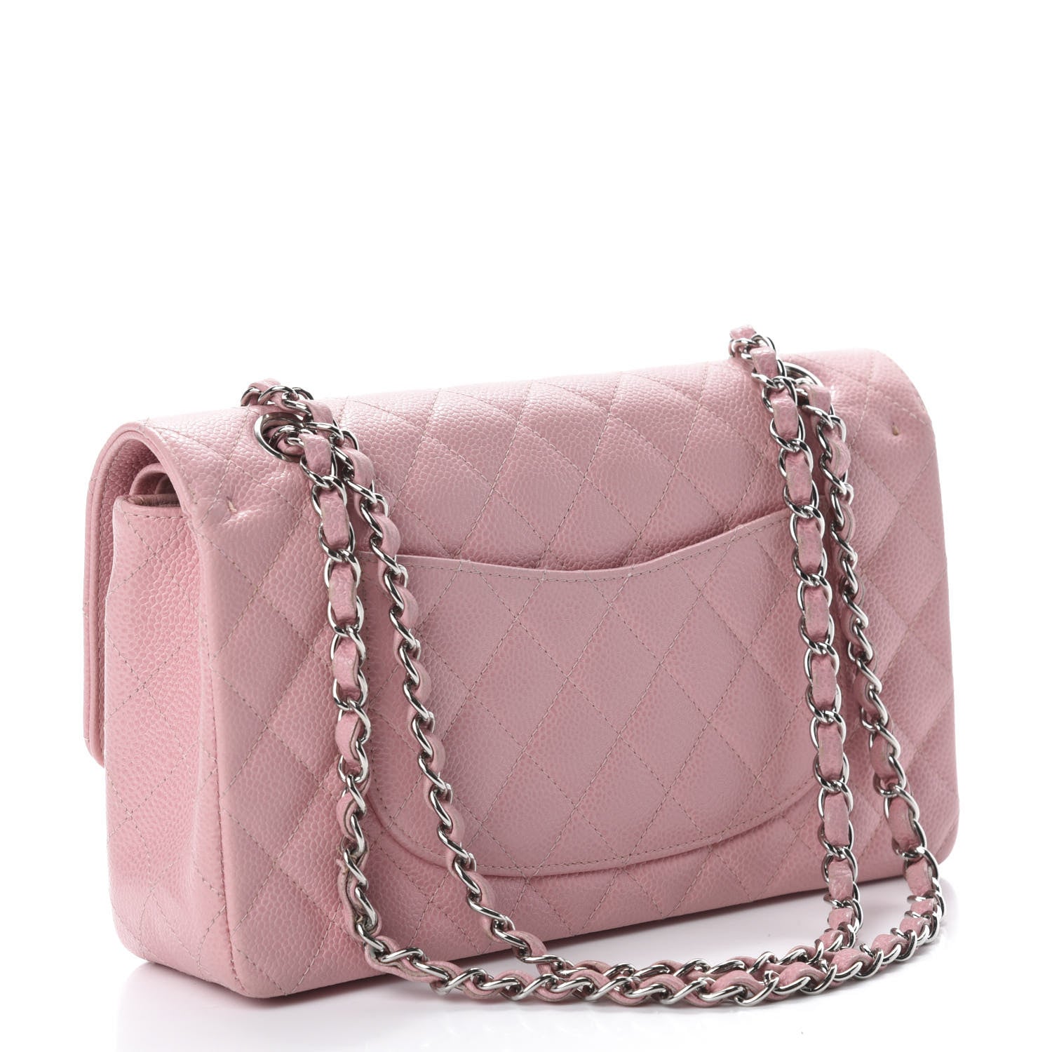 Chanel Caviar Quilted Medium Double Flap Pink 3 of 13