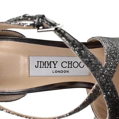 Jimmy Choo Dusty Glitter Emily 65 Sandals 38 Anthracite 7 of 8