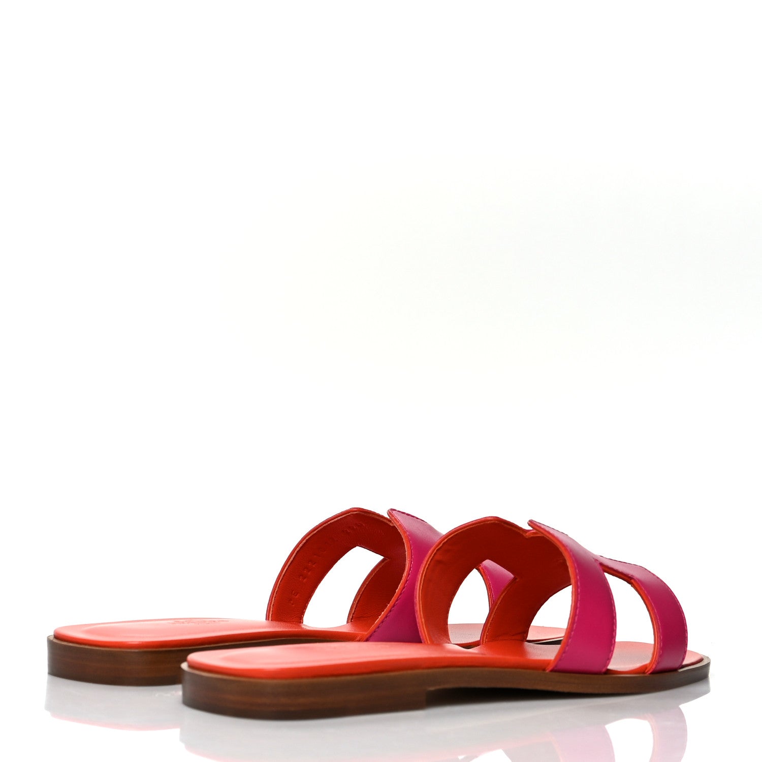 Hermes Box Calfskin Oran Sandals 38 Rose Flash Orange H 4 of 9