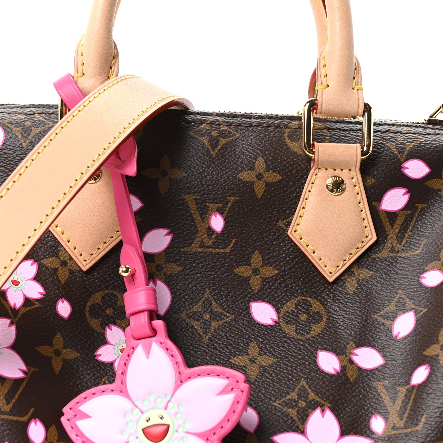 LV X TM Monogram Cherry Blossom Speedy Bandouliere 25 Sakura Brown