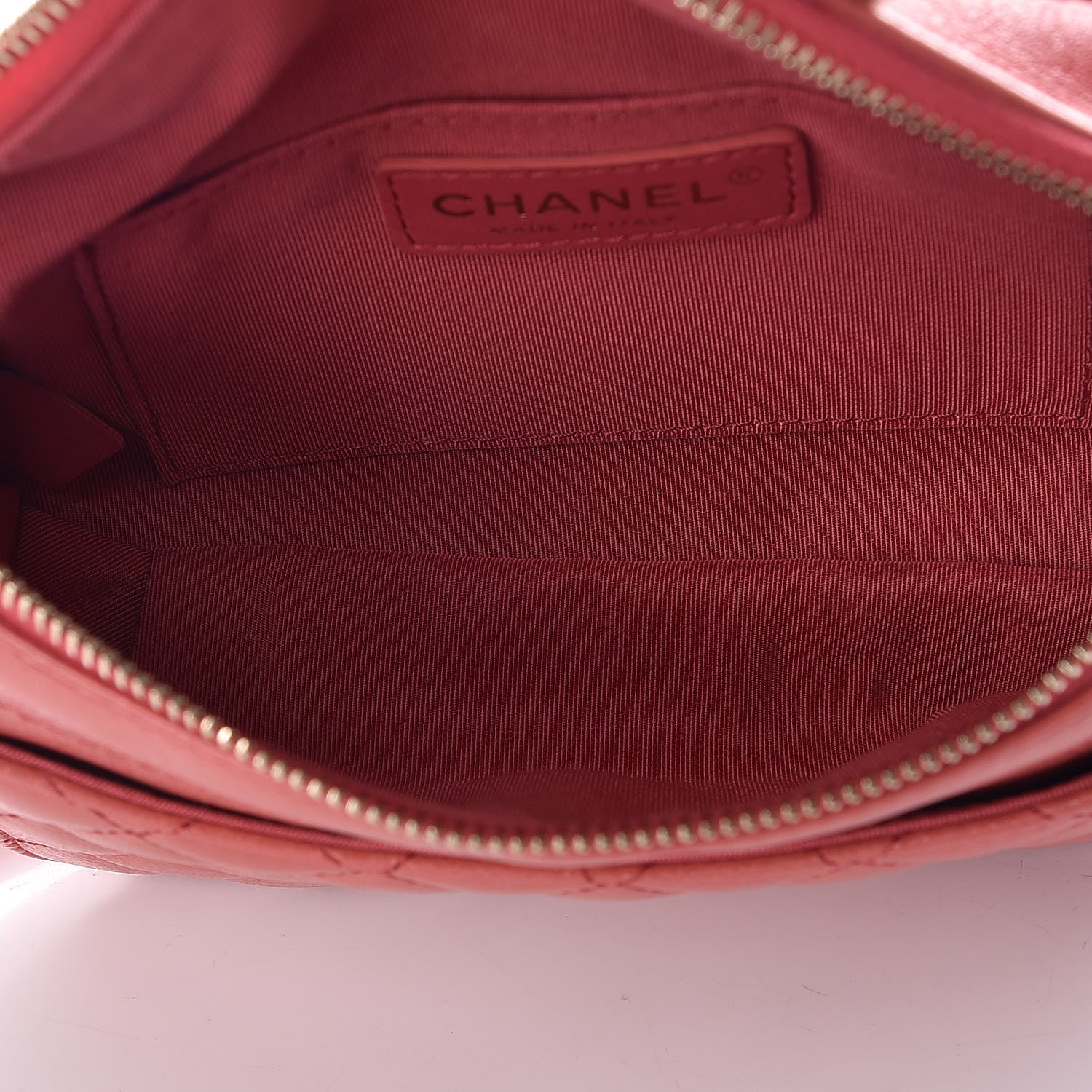 Chanel Crumpled Glazed Lambskin Quilted Waist Bag Fanny Pack Pink 5 of 10