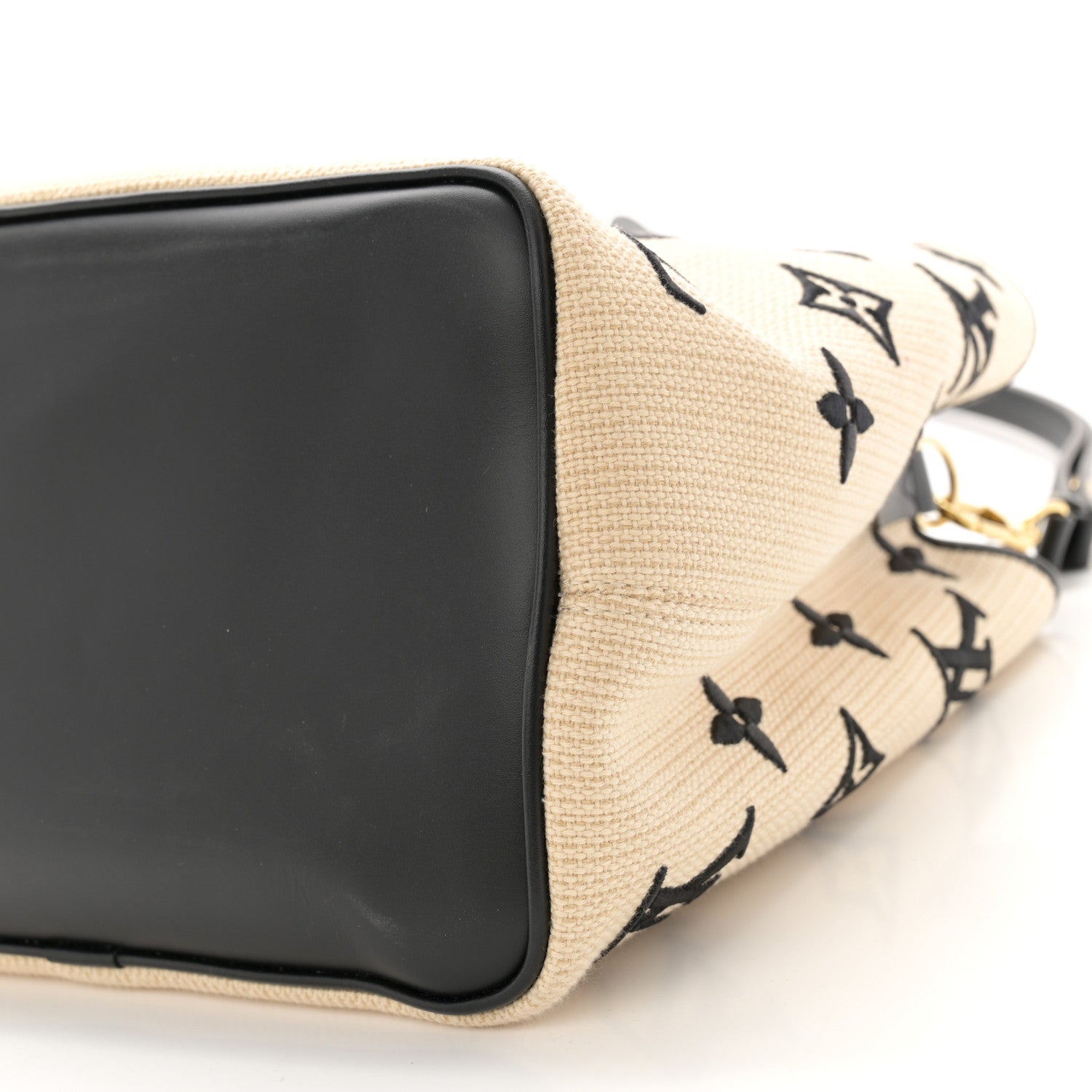 Louis Vuitton Cotton Monogram Embroidered Neonoe MM Beige Black 9 of 11